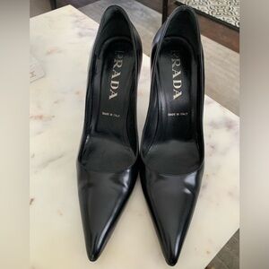 Prada black pointy toe pumps. Size 34.5